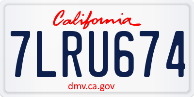 CA license plate 7LRU674