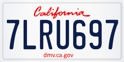 CA license plate 7LRU697