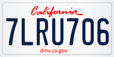 CA license plate 7LRU706