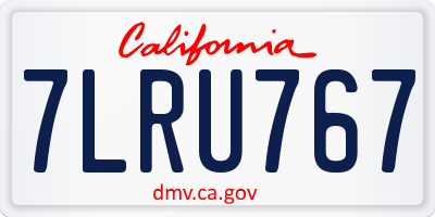 CA license plate 7LRU767