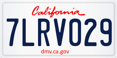 CA license plate 7LRV029