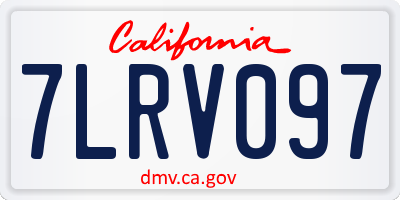 CA license plate 7LRV097
