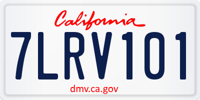 CA license plate 7LRV101