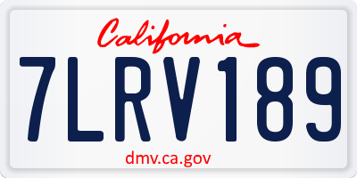 CA license plate 7LRV189