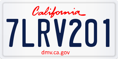 CA license plate 7LRV201