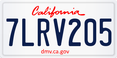 CA license plate 7LRV205