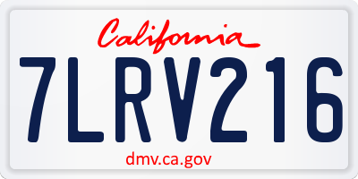 CA license plate 7LRV216