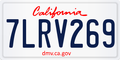 CA license plate 7LRV269