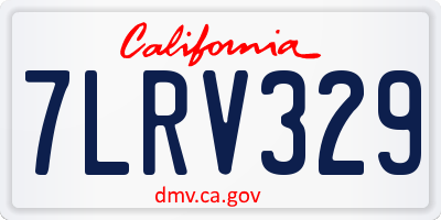 CA license plate 7LRV329