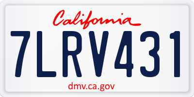 CA license plate 7LRV431