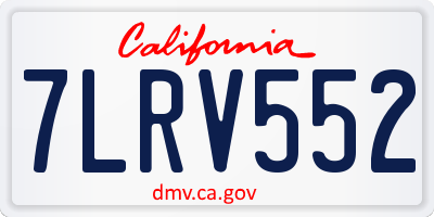 CA license plate 7LRV552