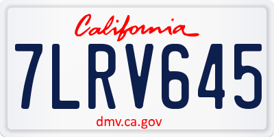 CA license plate 7LRV645