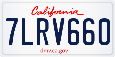 CA license plate 7LRV660