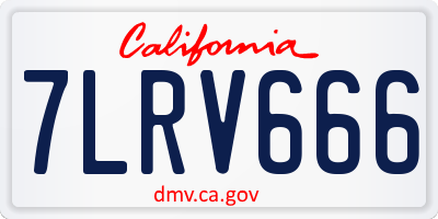 CA license plate 7LRV666