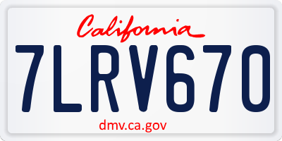 CA license plate 7LRV670