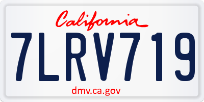 CA license plate 7LRV719