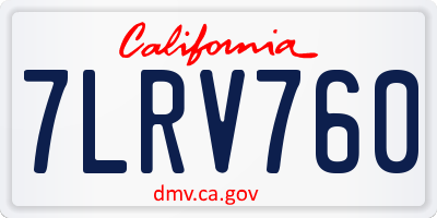 CA license plate 7LRV760