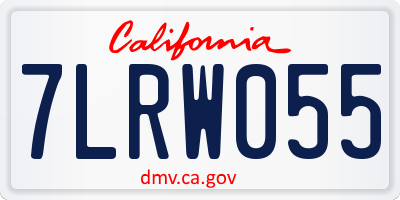 CA license plate 7LRW055