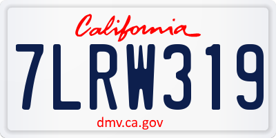 CA license plate 7LRW319
