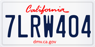 CA license plate 7LRW404