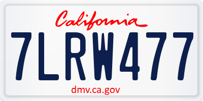 CA license plate 7LRW477