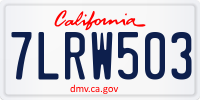 CA license plate 7LRW503