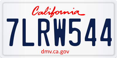 CA license plate 7LRW544