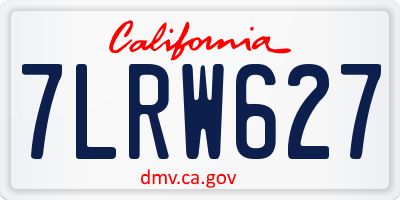 CA license plate 7LRW627