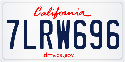 CA license plate 7LRW696
