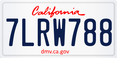 CA license plate 7LRW788