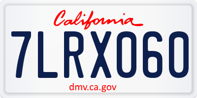 CA license plate 7LRX060