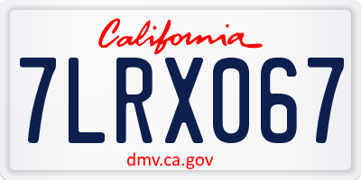 CA license plate 7LRX067