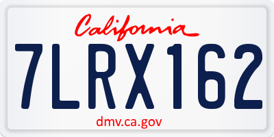 CA license plate 7LRX162