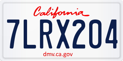 CA license plate 7LRX204