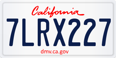 CA license plate 7LRX227