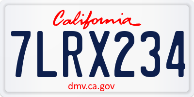 CA license plate 7LRX234