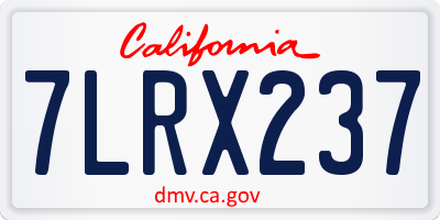 CA license plate 7LRX237