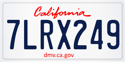 CA license plate 7LRX249
