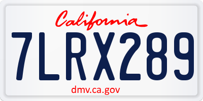 CA license plate 7LRX289