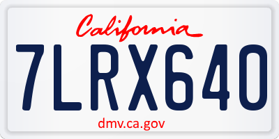 CA license plate 7LRX640