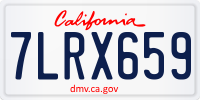 CA license plate 7LRX659