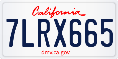 CA license plate 7LRX665