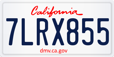 CA license plate 7LRX855