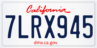 CA license plate 7LRX945