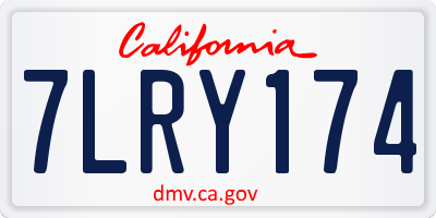 CA license plate 7LRY174