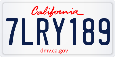 CA license plate 7LRY189