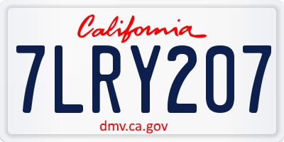 CA license plate 7LRY207