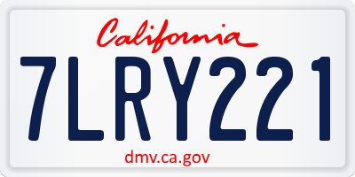 CA license plate 7LRY221