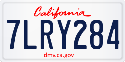 CA license plate 7LRY284