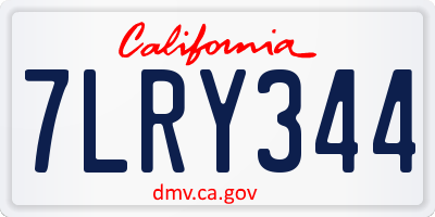 CA license plate 7LRY344